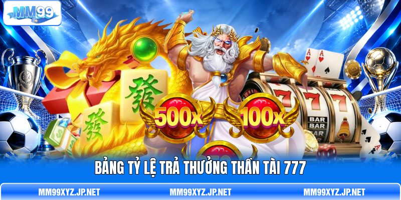 Bảng tỷ lệ trả thưởng Thần Tài 777 Bảng tỷ lệ trả thưởng Thần Tài 777