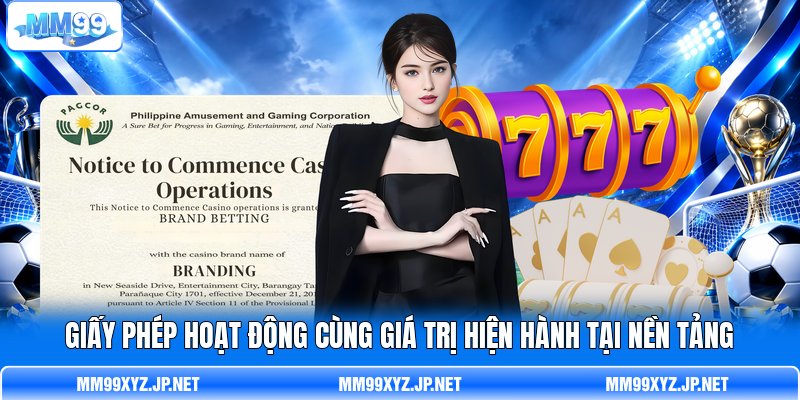 Giấy phép hoạt động cùng giá trị hiện hành tại nền tảng Giấy phép hoạt động cùng giá trị hiện hành tại nền tảng